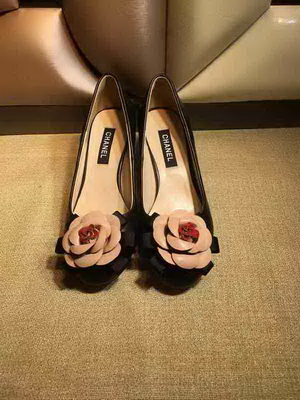 CHANEL Shallow mouth Block heel Shoes Women--026